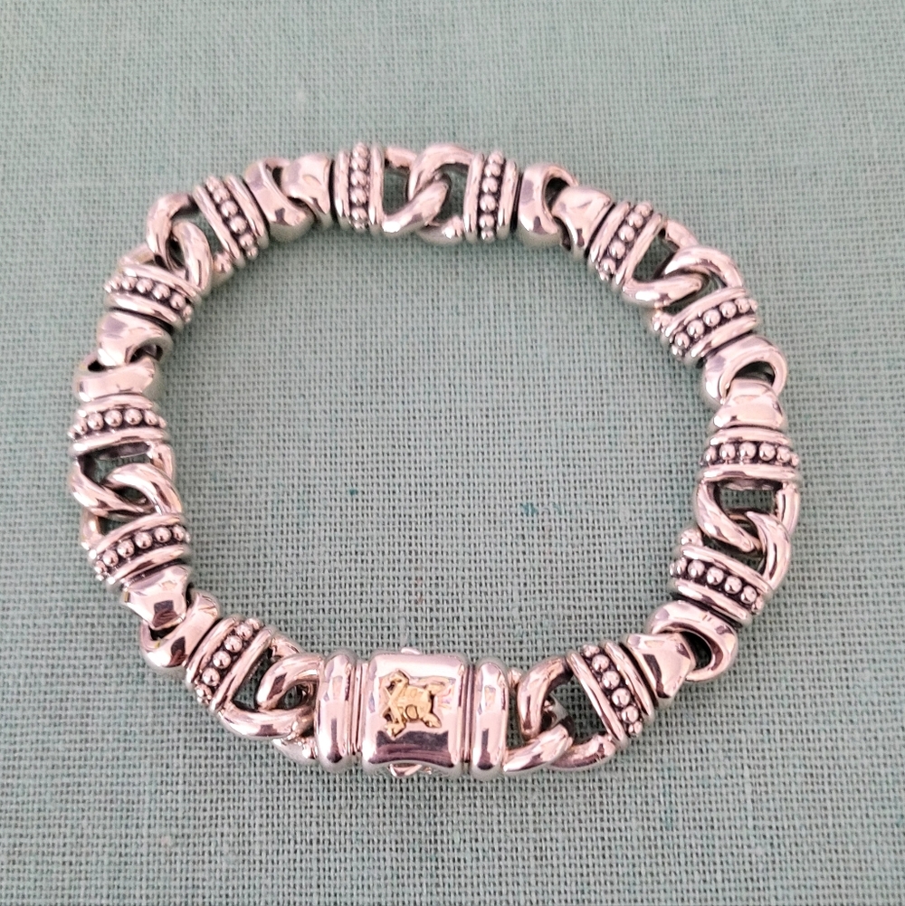 LAGOS Sterling SILVER Curb Link Chain Bracelet | 13mm